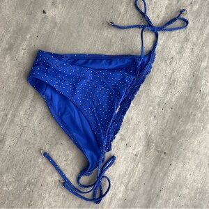 Blue Bikini Bottom with Silver Studs